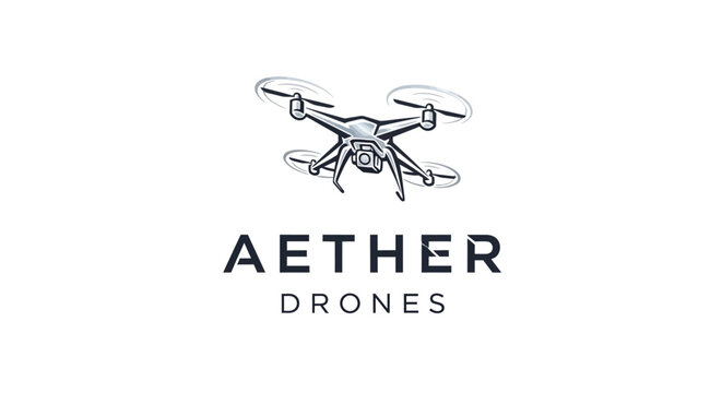 Aether Drones company logo design.