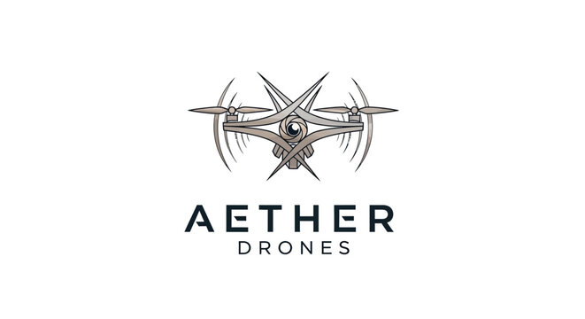 Aether Drones company logo design.