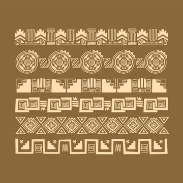 Aztec Border Decoration Object Illustration
