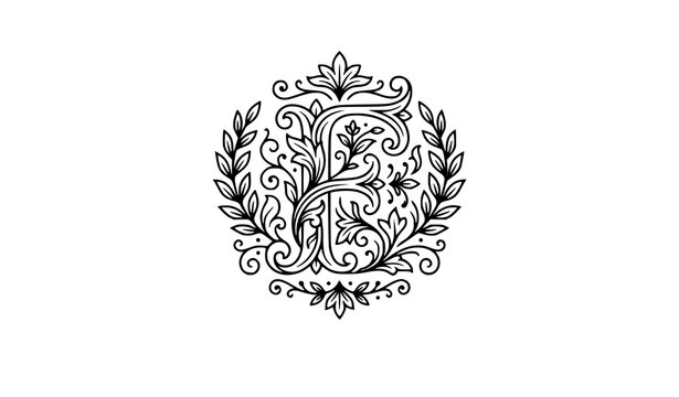 Elegant Letter F Monogram Leaf Logo Vector with Decorative Botanical Ornament Design