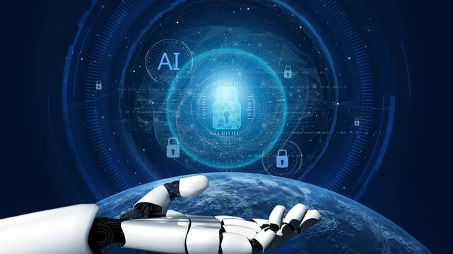 AI monitoring cybersecurity, verifying biometric access, analyzing identity patterns, and securing digital platforms with real-time protection and privacy enforcement. Marrow