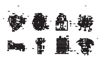 Obraz premium Grungy black security with a distressed and abstract artistic style