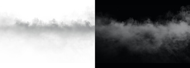 Obraz premium Smoke effect on transparent background with fog overlay