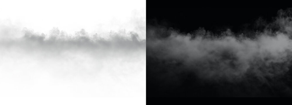 Smoke effect on transparent background with fog overlay