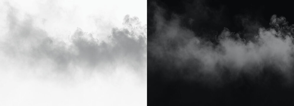 Smoke fog effect isolated on transparent background