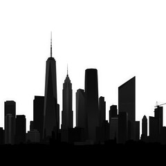 Fototapeta premium new York city skyline with transparent background PNG and JPEG image