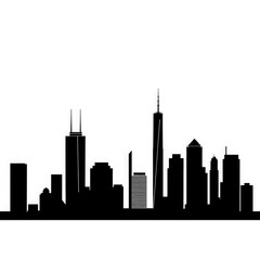 Fototapeta premium new York city skyline with transparent background PNG and JPEG image