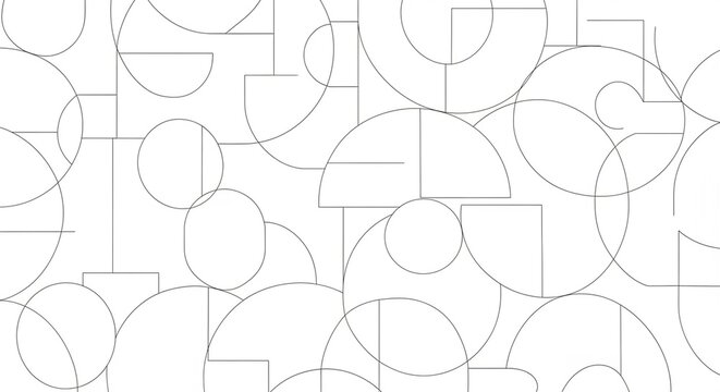 Abstract geometric pattern with intersecting circles and lines design