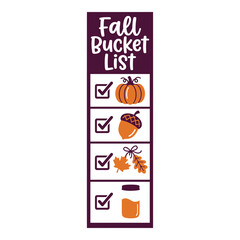 Fall bucket list vertical checklist vector design © AnilChandra