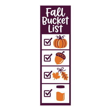 Fall bucket list vertical checklist vector design