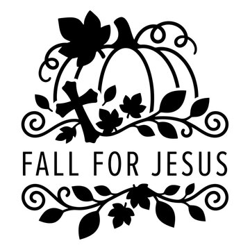 Fall for Jesus pumpkin split frame vector design