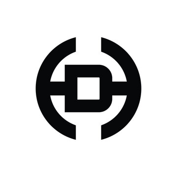 Circular monogram icon design featuring letter h and d combined, monogram