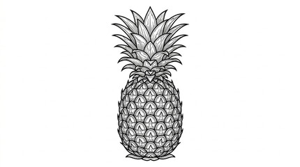 Obraz premium Black and White Fruit Collection Vector Illustration Set Isolated on White Background