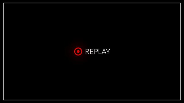  video camera replay screen overlay preview with timer on a transparent background, Video replaying template with REPLAY icon for video cameras, 4k camcorder interface,recording camera screen interfac