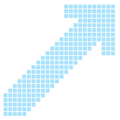 Fototapeta premium Blue Pixelated Growth Arrow Sign Icon for Business Success and Digital Data Progress Concept
