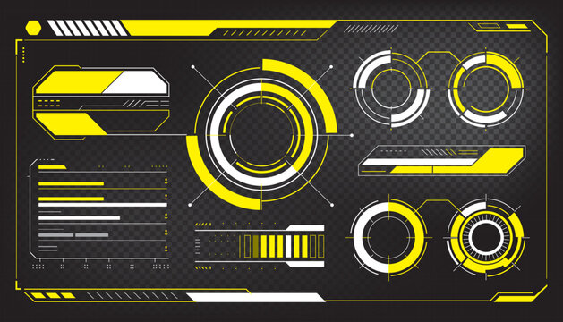 Futuristic HUD Sci-Fi User Interface Elements Vector Set