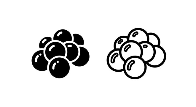 Cluster of spheres or bubbles icon for science food or abstract concepts