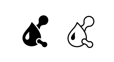 Black and white propolis drop icons for natural medicine and health supplement design © MdDelowar