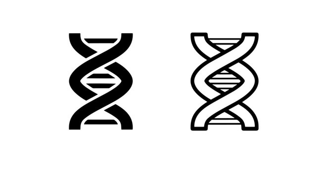 Twisted DNA helix icons for scientific and medical designs