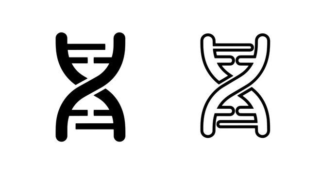 Dna helix structure icons for medical and biotech applications
