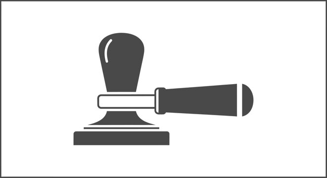 Rubber stamp with handle attached side.