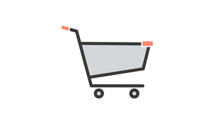 Shopping cart icon on wheels. © lasmini
