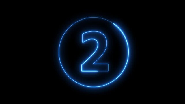 Glowing Digital Number with Futuristic Neon Technology Style