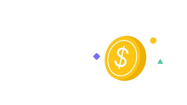 Golden Coin with Dynamic Orbit Lines Financial Growth and Fintech Animation