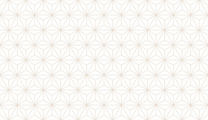 Fototapeta premium Japanese Asanoha Seamless Pattern Background in Beige