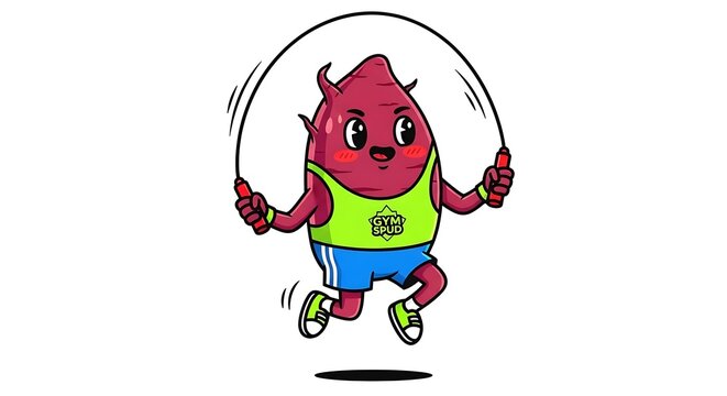 Cartoon purple monster character holding a basketball.