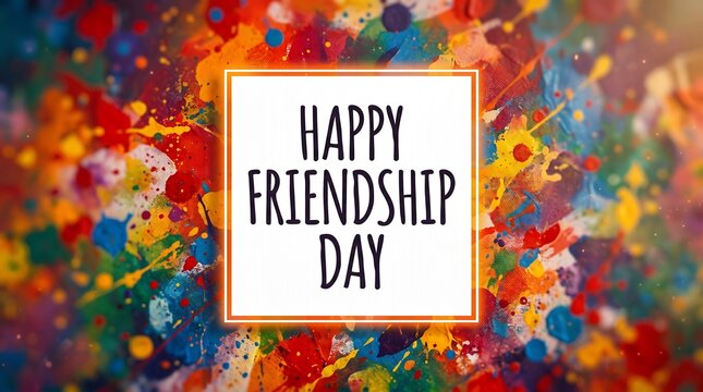 Happy international friendship day celebrations with colorful art background