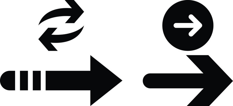 Four black arrows pointing in different directions on transparent background
