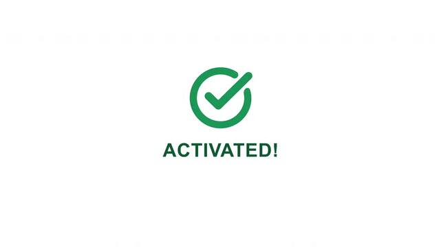 Activated Text Animation on White Background | System Activation Motion Graphic