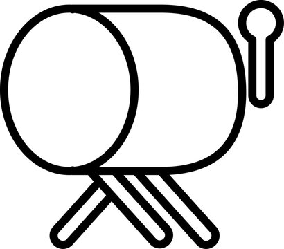 Minimal bedug drum outline icon inspired by Islamic and Eid traditions.
