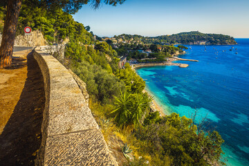 Naklejka premium Great view with amazing beaches and bays, Nice, France