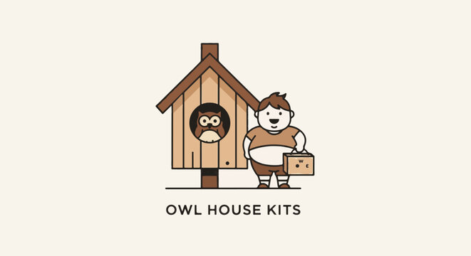Abstract halftone pattern with house and figure