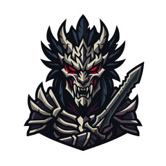 Fototapeta premium Dark Dragon Warrior Esports Mascot Vector Logo Template