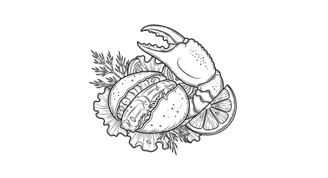 Crab Shell Seafood Crustacean Illustration.