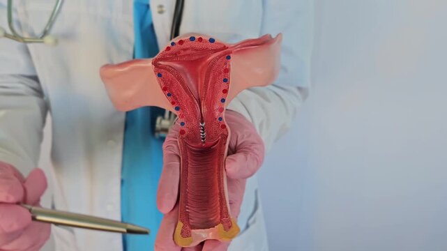 Learning about human anatomy through a model of the female reproductive system in a medical setting