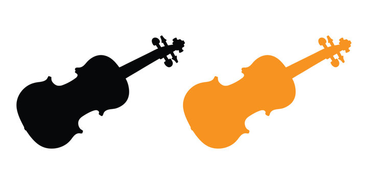 Violin silhouette vector, Violin icon. Music instrument silhouette vector illustration