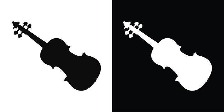 Violin silhouette vector, Violin icon. Music instrument silhouette vector illustration