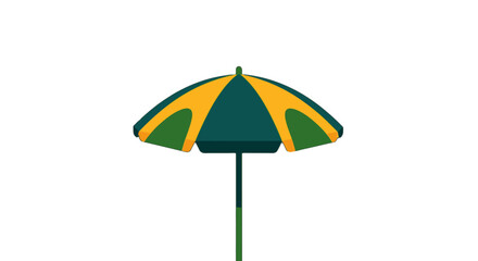 Obraz premium Colorful green and yellow outdoor beach umbrella illustration.