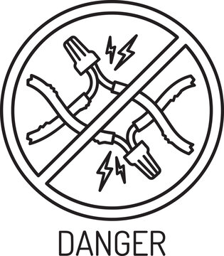 Electrical hazard warning sign danger avoid electrical shock