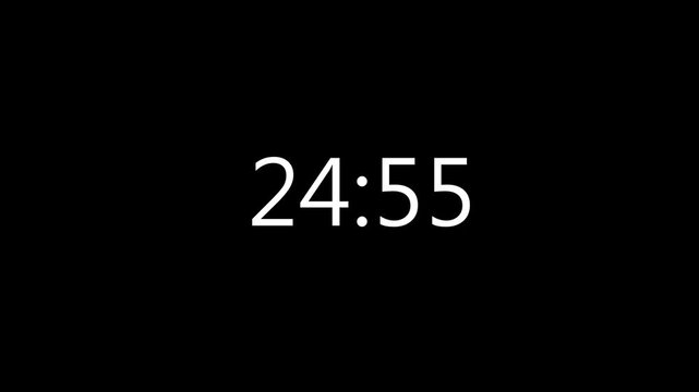 10 minute Countdown timer. 10 to 9 minute Countdown timer on black background.