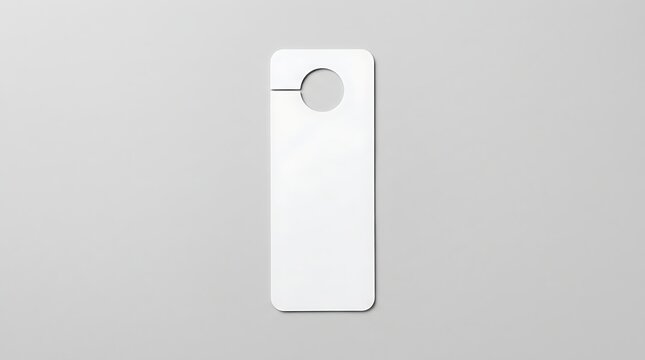 Isolated blank door hanger mockup for hotel room sign advertising display, empty paper tag for branding signage design