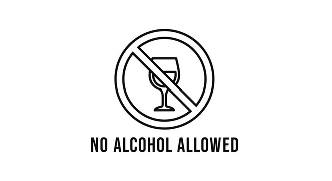 No Alcohol Allowed Sign Symbol.