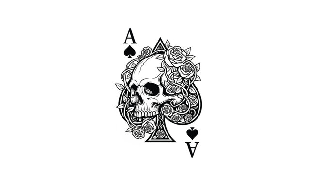 Detailed skull with floral design.