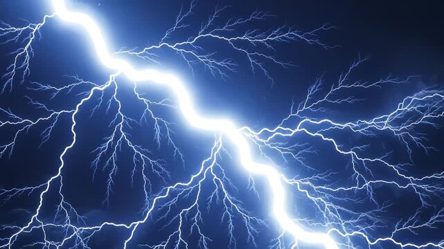 Lightning bolt in night sky