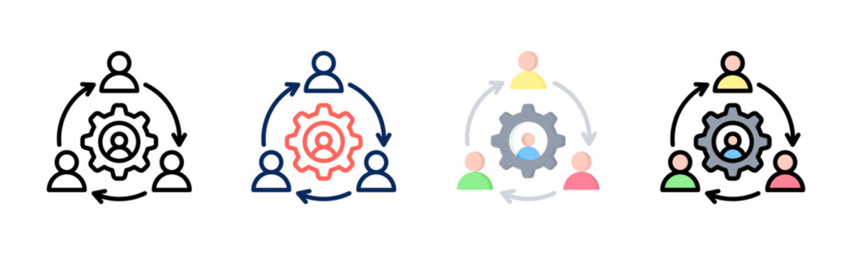 Change Management icon set multiple style collection