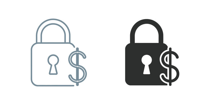 Fixed price icon minimal flat design symbol for consistent pricing label in web mobile application UI and ecommerce systems